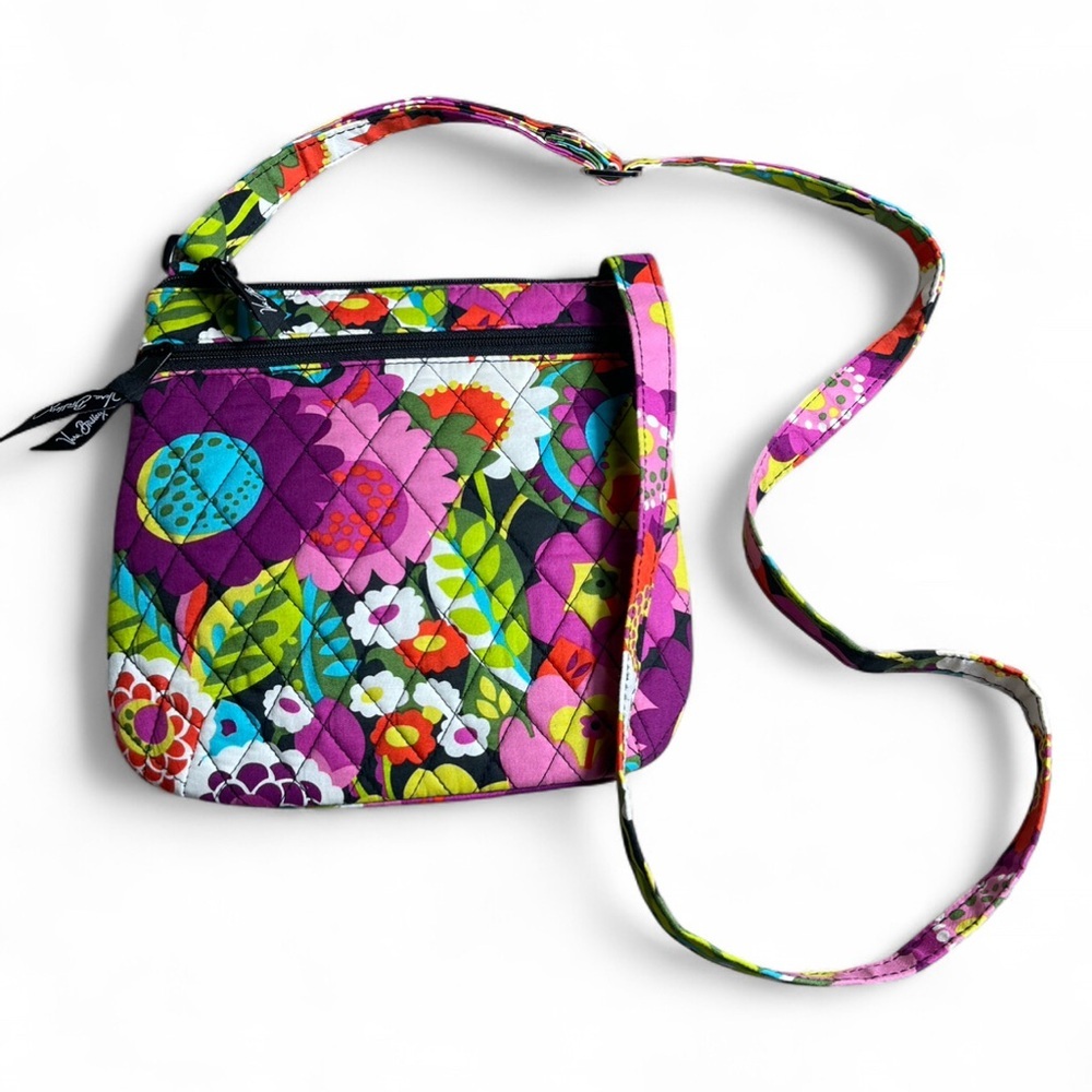 2 Vera Bradley Vibrant Floral Crossbody Bags - blue and Multicolor Used - Picture 2 of 6